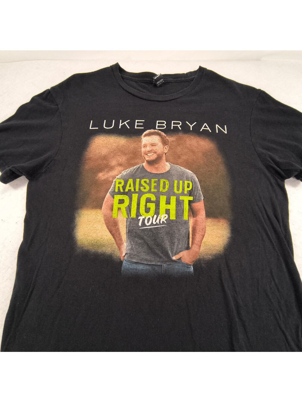 Luke Bryan Band Casual Short Sleeve Graphic T Shirt Mens Size Medium M Black